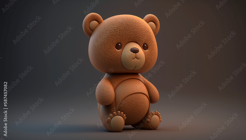 Cute bear cartoon charecter.Generative AI. Cute bear cartoon charecter.Generative AI.