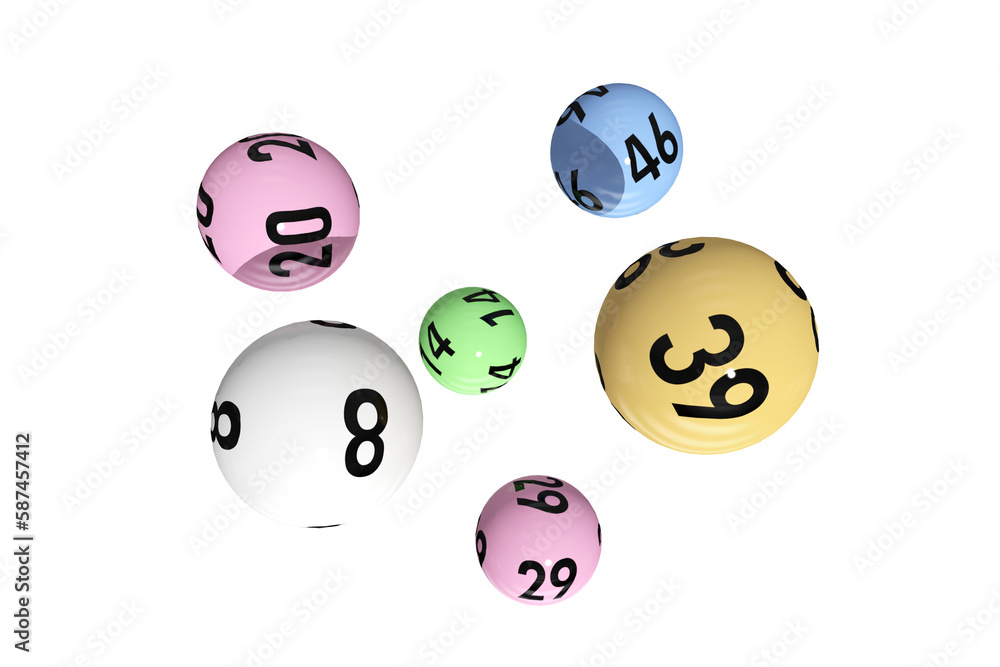 Naklejka premium 3D image of colorful bingo balls