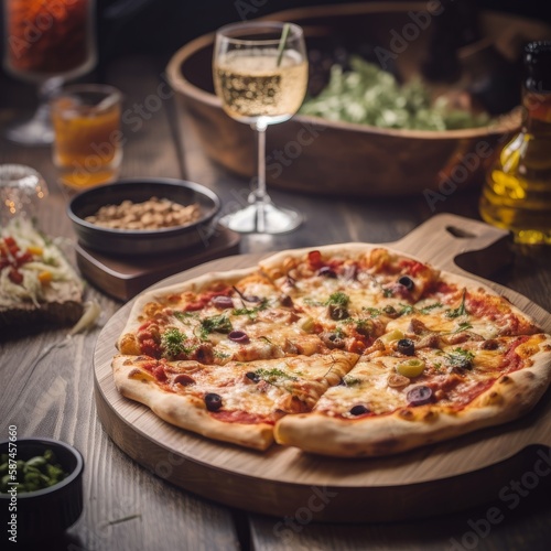 Wallpaper Mural A centered shot homemade pizza ai generative illustration Torontodigital.ca