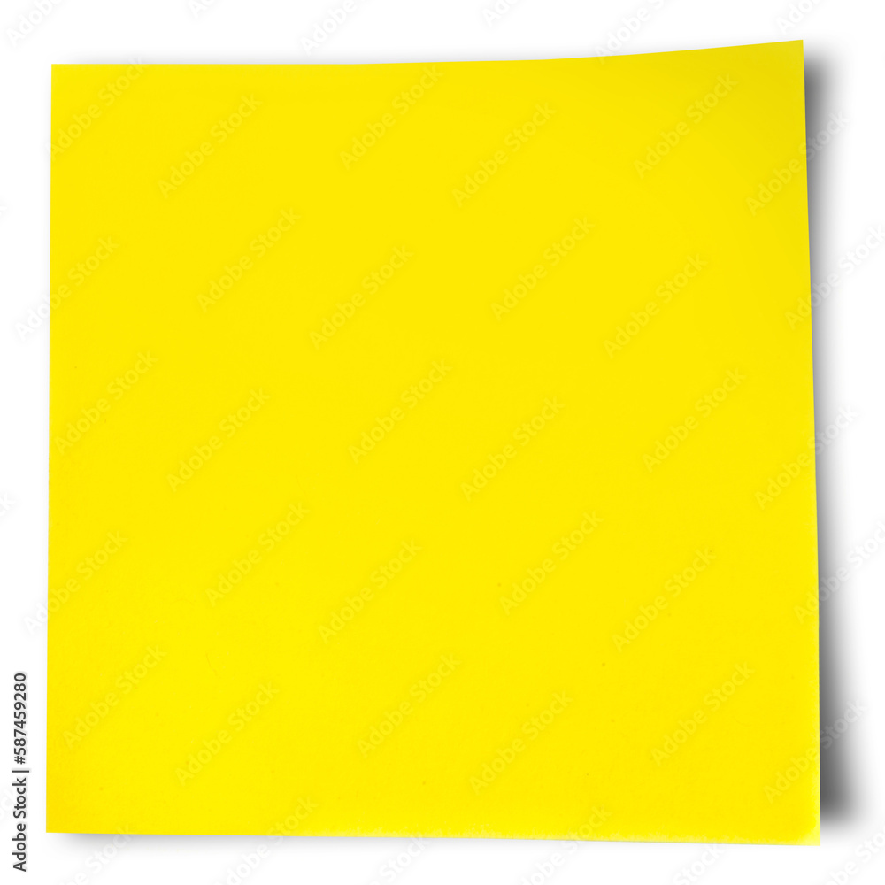 Close-up of yellow adhesive note