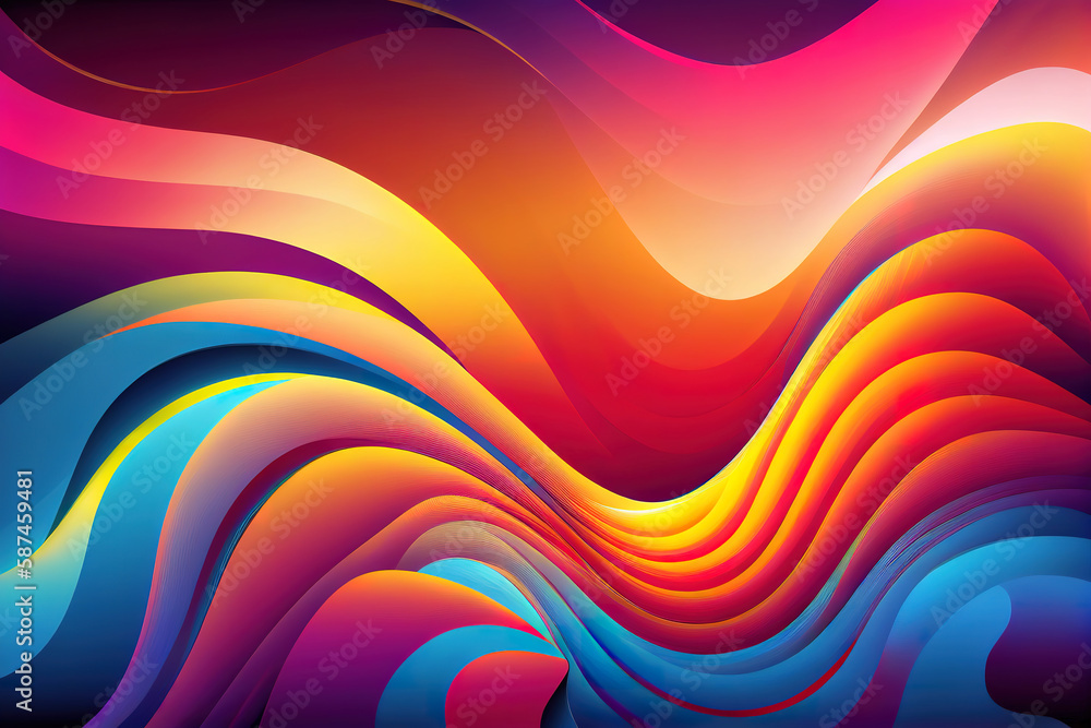 reative trendy gradient with green colorful full hd wallpaper. Generative Ai
