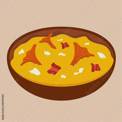 illustration of banosh, traditional ukrainian food. vector