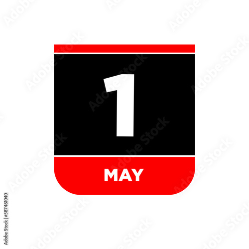 1st May calendar Vector page. 1 may icon.
