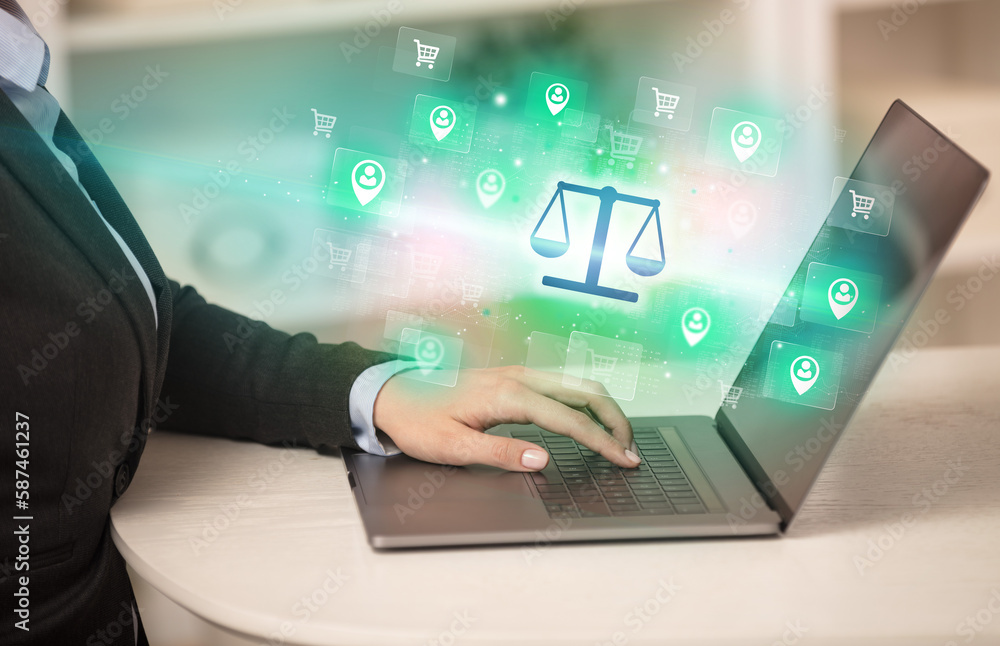 Businessman working on laptop with new business Businessman working on laptop with new business