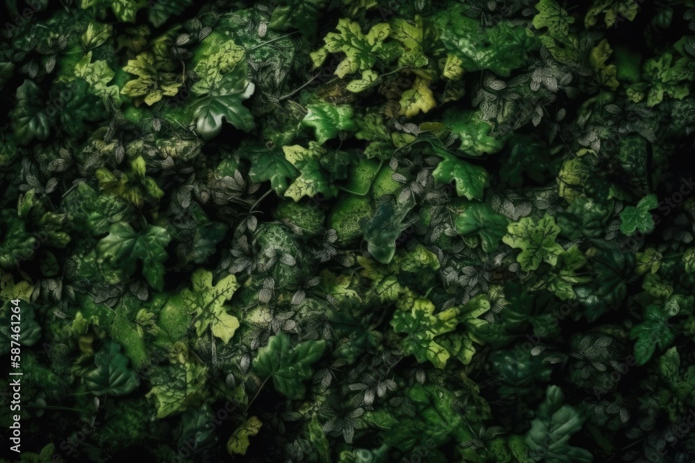 Close-Up of Lush Green Leaves with Detailed Veins and Textures. Generative AI Close-Up of Lush Green Leaves with Detailed Veins and Textures. Generative AI