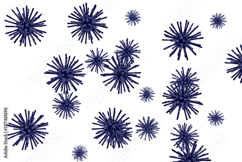 Digital image of blue coronavirus