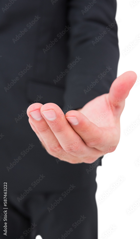 Fototapeta premium Businessman holding out his hand
