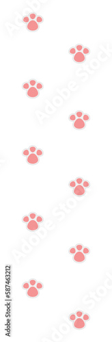 Vector drawing of rabbit footprints - paws path.