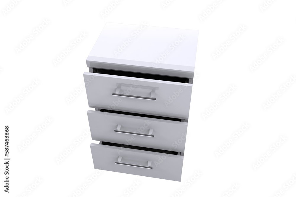 Computer graphic image of open storage compartments Computer graphic image of open storage compartments