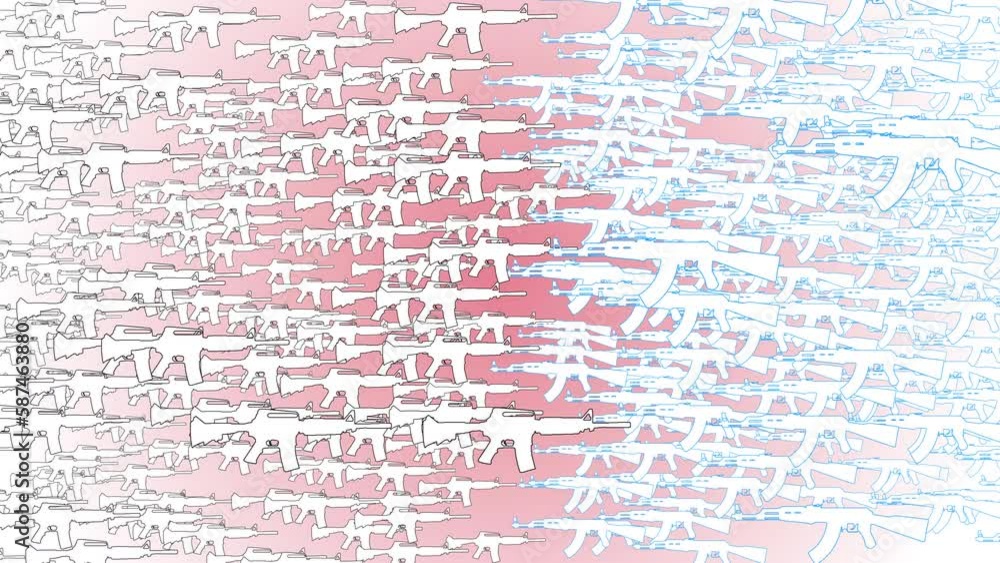 Kalashnikov and AR-15 popping up Beginning of thee war silhouette. Assault rifles outline popping up on white backgroud. War breaking up. America USA vs Russia Kalashnikov and AR-15 popping up Beginning of thee war silhouette. Assault rifles outline popping up on white backgroud. War breaking up. America USA vs Russia
