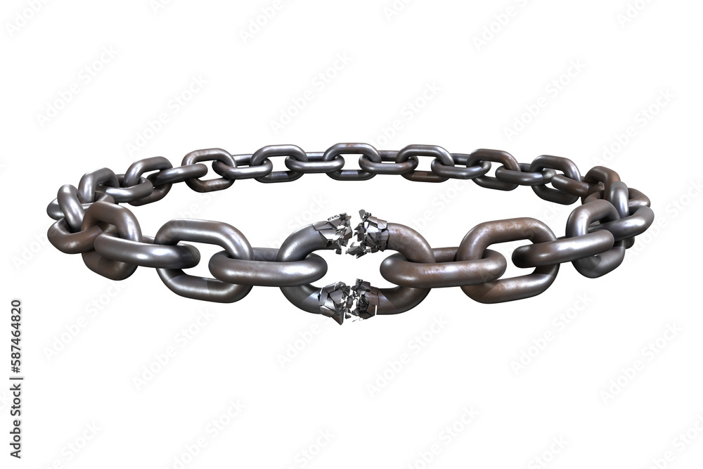 Fototapeta premium Close up 3d image of circular silver chain 