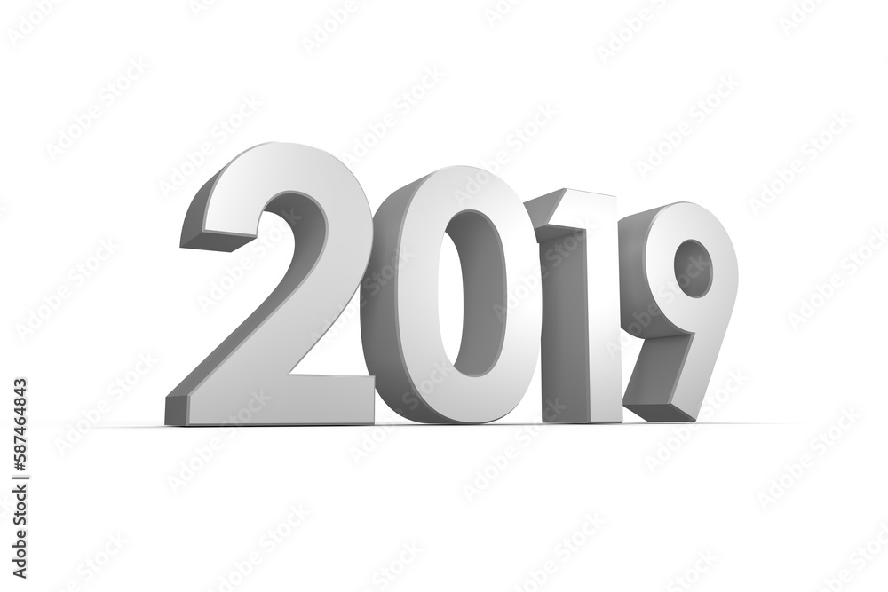Three dimensional new year numbers in gray color Three dimensional new year numbers in gray color