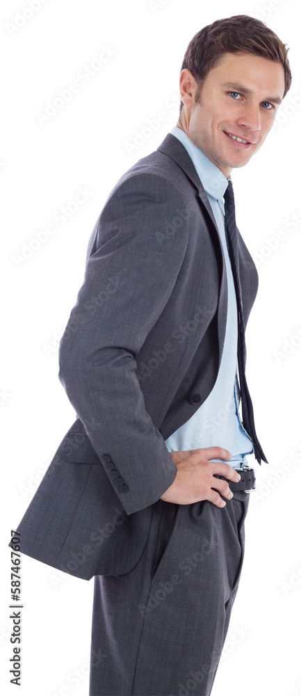 Smiling businessman with hands on hips Smiling businessman with hands on hips