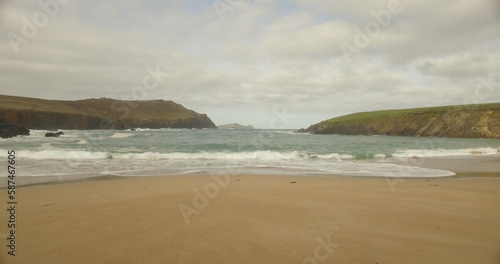 View of beach against cloudy sky