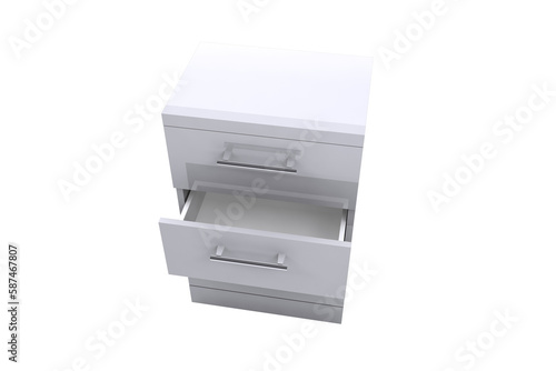 High angle view of digital composite empty filing cabinet