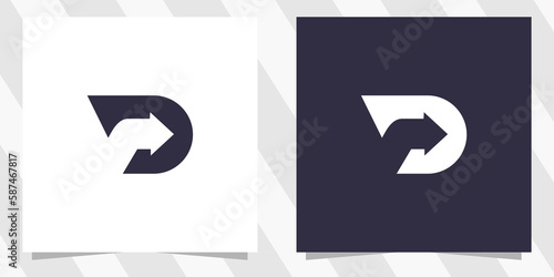 letter d with arrow logo design