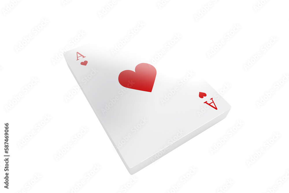 Playing cards with ace of hearts on top Playing cards with ace of hearts on top