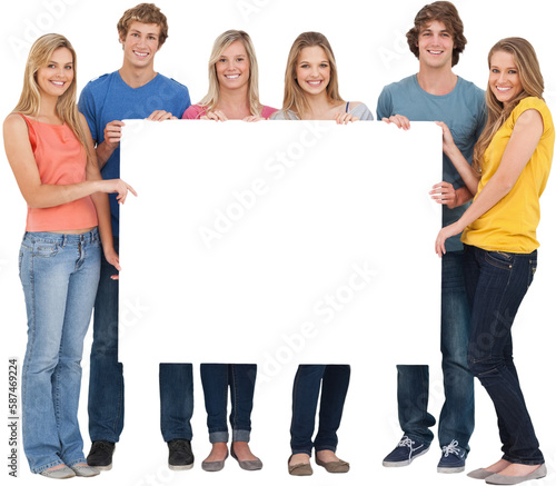 A group of people holding blank sheet © vectorfusionart