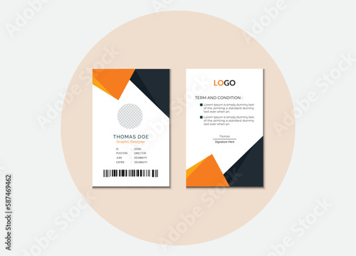 Modern Identity Card Layout. Creative And Luxury Business Identity Card For Employees With Four Color Variations. Simple Id Card Layout. Professional Identity Card Template. photo