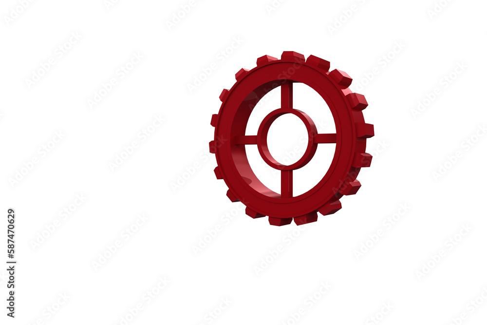 Obraz premium Close-up of red gear wheel