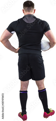 Rugby player holding the ball