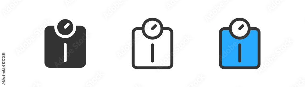 Modern floor diet scales icon on light background. Fitness symbol. Weightloss, healthcare, sports, scales. Outline, flat and colored style. Flat design. Vector illustration. Modern floor diet scales icon on light background. Fitness symbol. Weightloss, healthcare, sports, scales. Outline, flat and colored style. Flat design. Vector illustration.