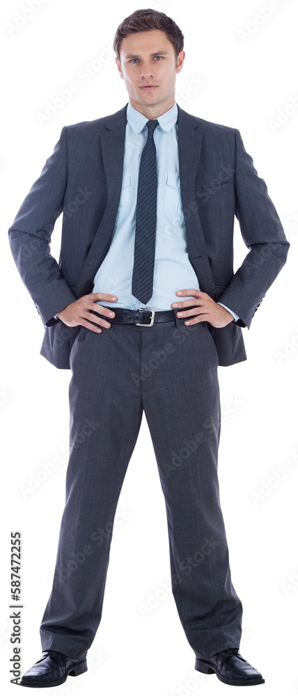 Serious businessman with hands on hips Serious businessman with hands on hips