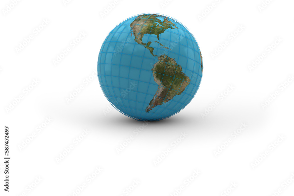 3D illustration of blue globe