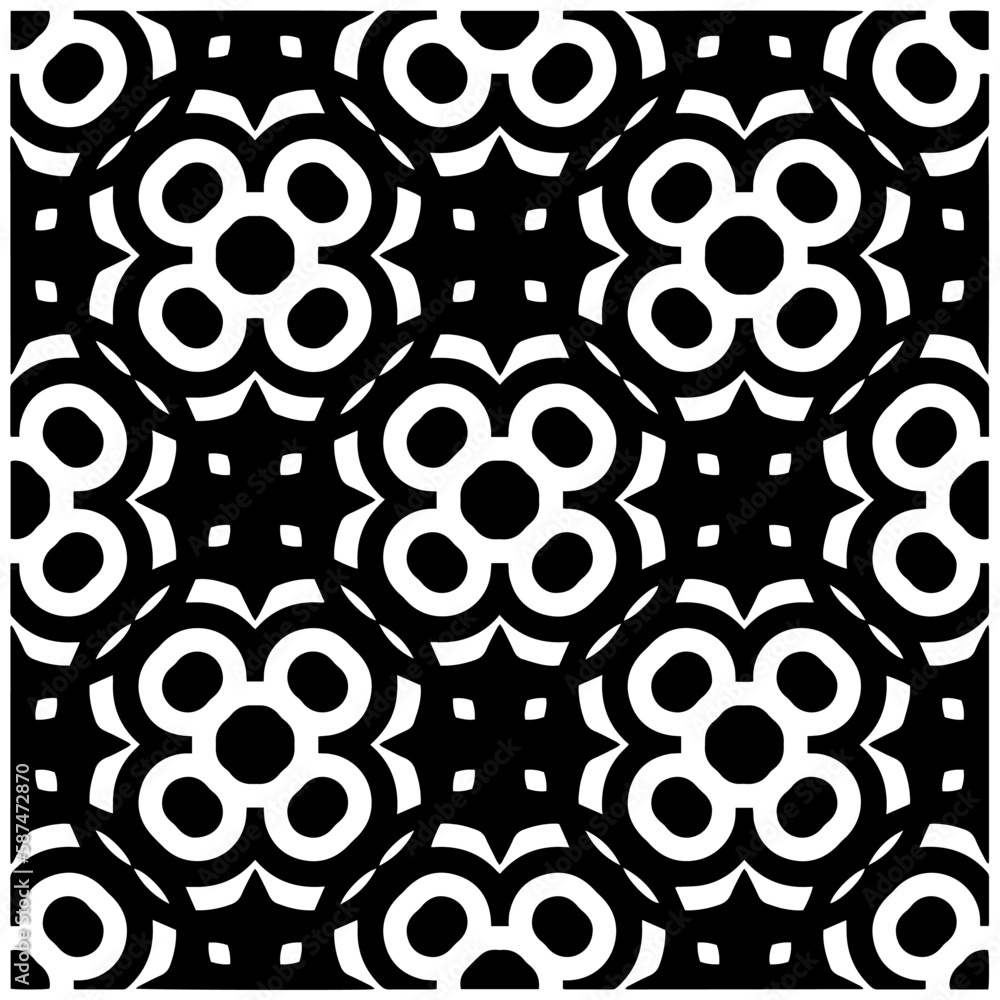 Dark background with abstract shapes. Black and white texture. Seamless monochrome repeating pattern for web page, textures, card, poster, fabric, textile. Dark background with abstract shapes. Black and white texture. Seamless monochrome repeating pattern for web page, textures, card, poster, fabric, textile.