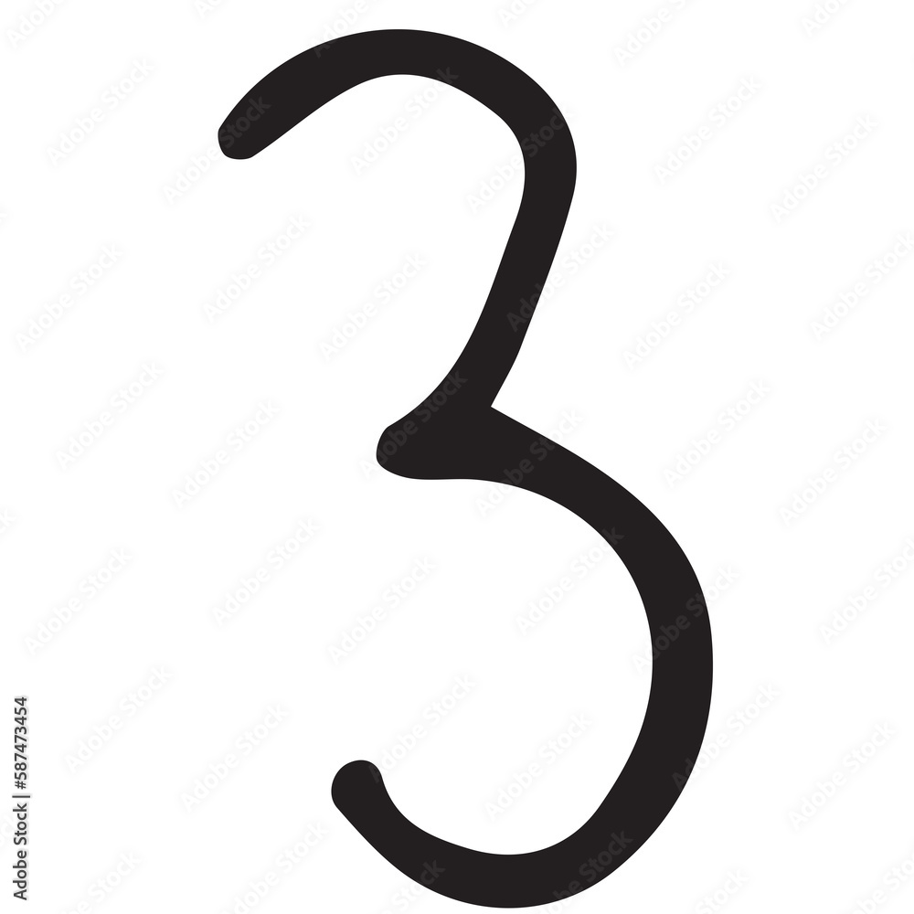 Vector image of number 3