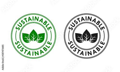sustainable badge logo template illustration