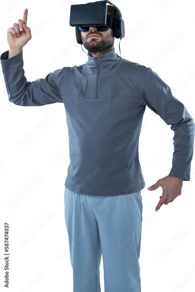 Man using virtual reality headset Man using virtual reality headset