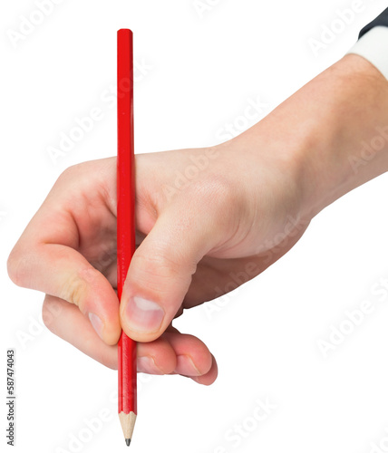Hand writing with a pencil