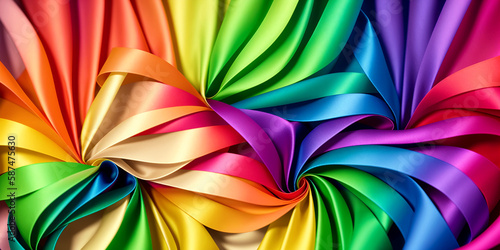 Wallpaper Mural Abstract background of intertwined colored silk or paper ribbons. Colorful illustration. Generative AI Torontodigital.ca