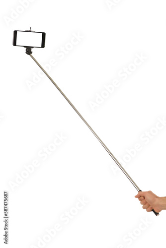 Man using a selfie stick