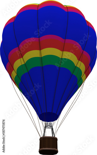 Multi colored hot air balloon