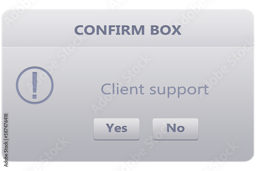 Confirm box with text client support