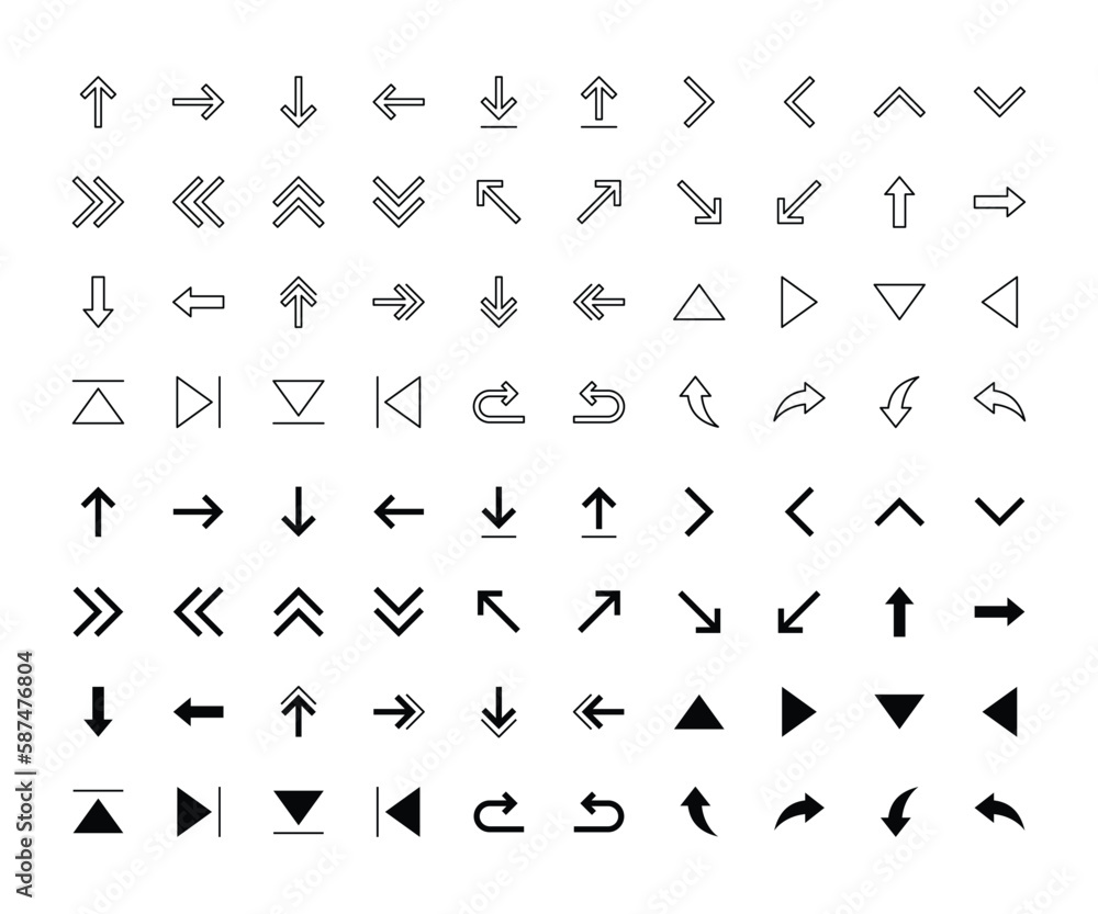 Arrow icons set collection. Vector illustration Arrow icons set collection. Vector illustration