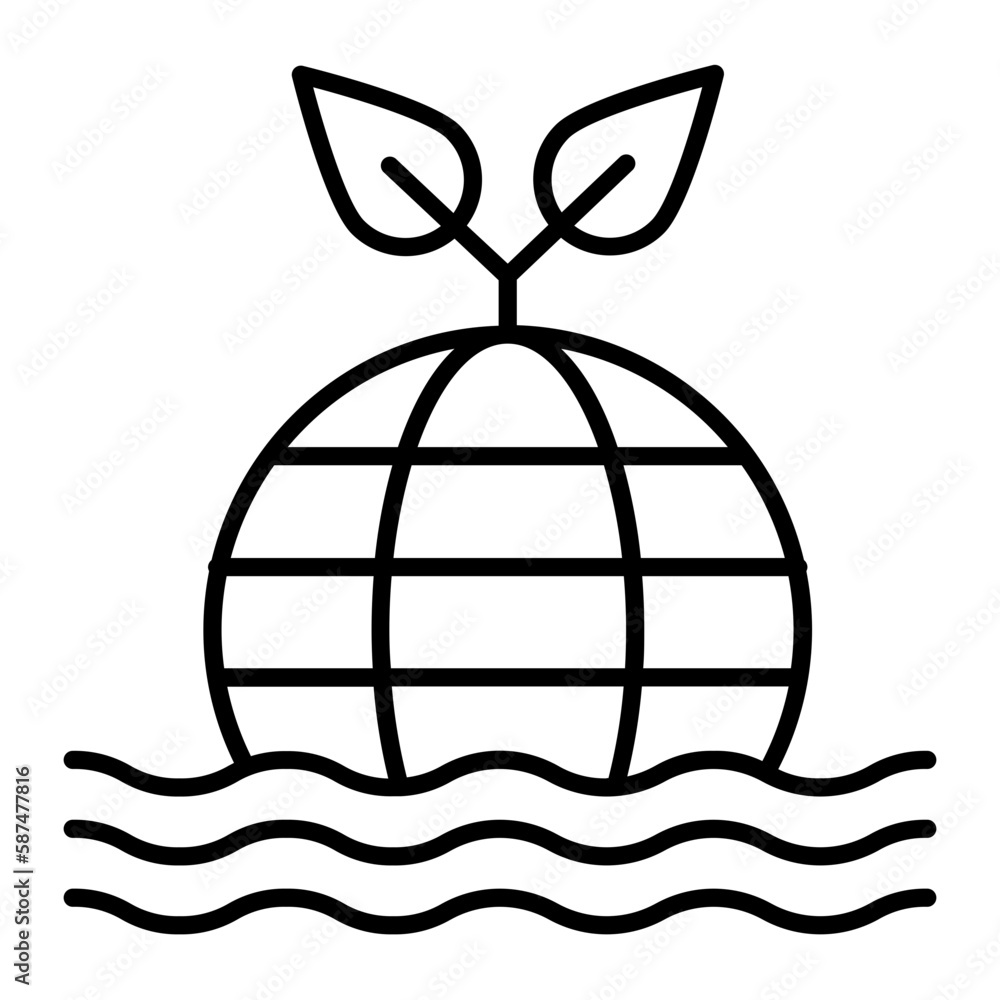 Planet Water Outline Icon Planet Water Outline Icon