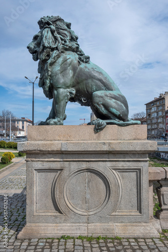 Lion's Bridge over Vladaya river in city of Sofia, Bulgaria photo