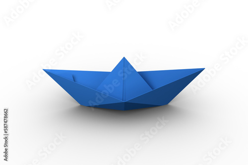 Computer graphic of blue paper boat © vectorfusionart