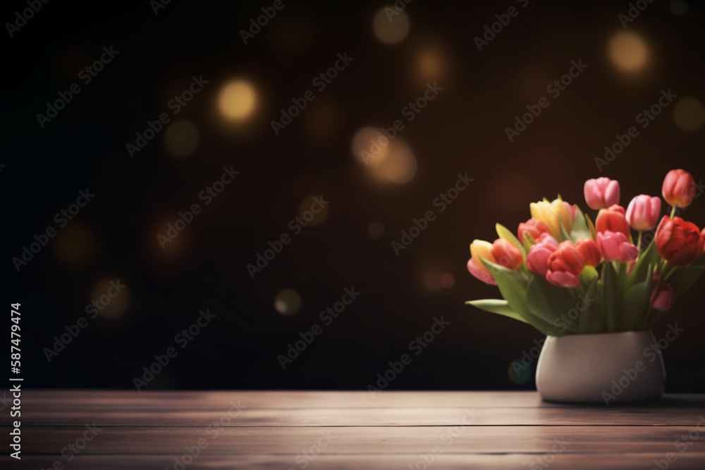 Mother's Day flowers mock up flatlay Mother's Day flowers mock up flatlay