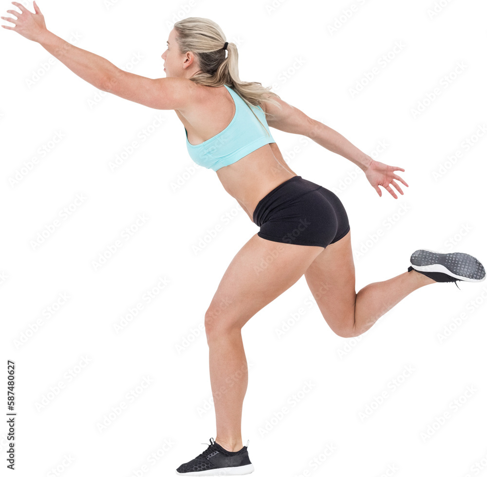 Female athlete jumping Female athlete jumping