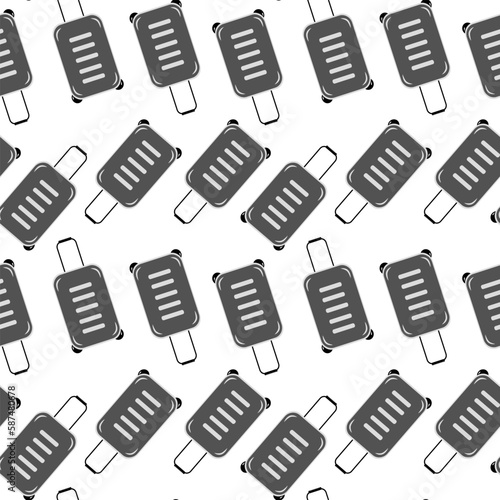 Seamless pattern of a travel suitcase in grayscale. International customs day. Happy tourism day