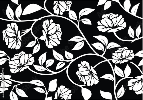 Background Colorful floral repeat design for textiles and digital prints