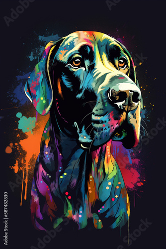 Great Dane dog pop art