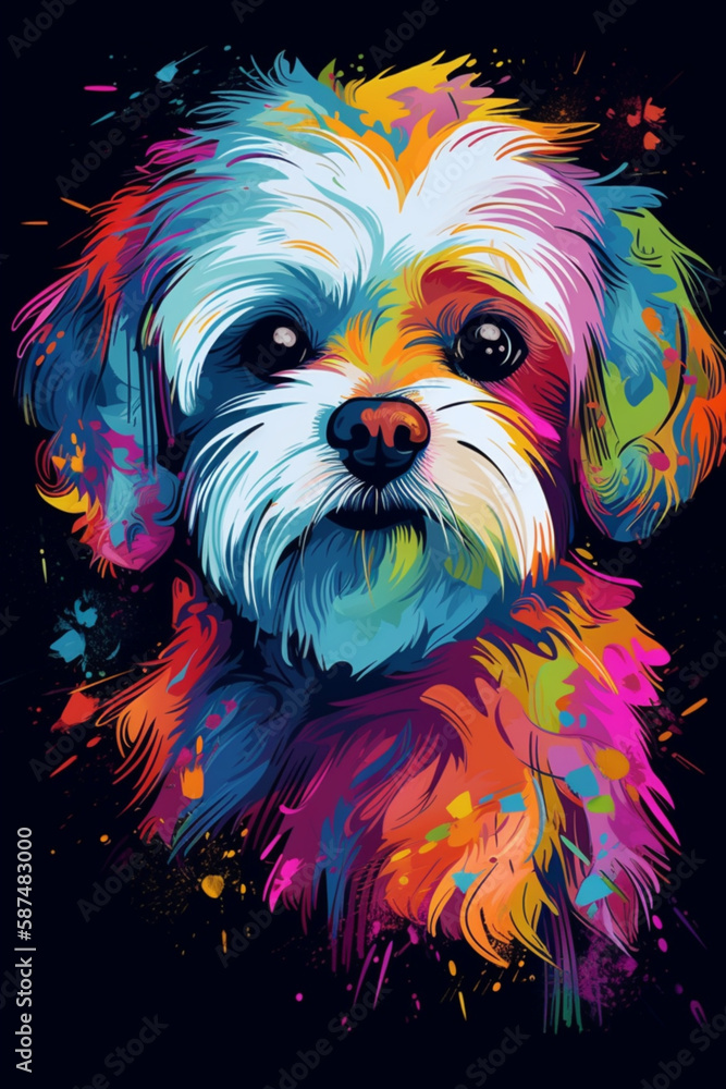 Maltese dog pop art