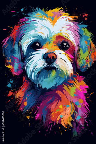 Maltese dog pop art