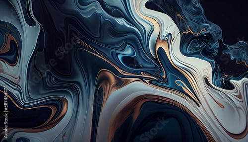 Abstract computer graphic backdrop with marbled effect generated by AI