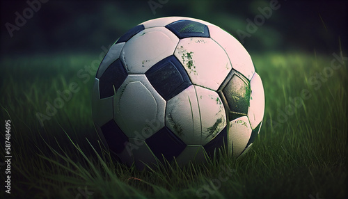 Success on the grass a soccer ball generated by AI